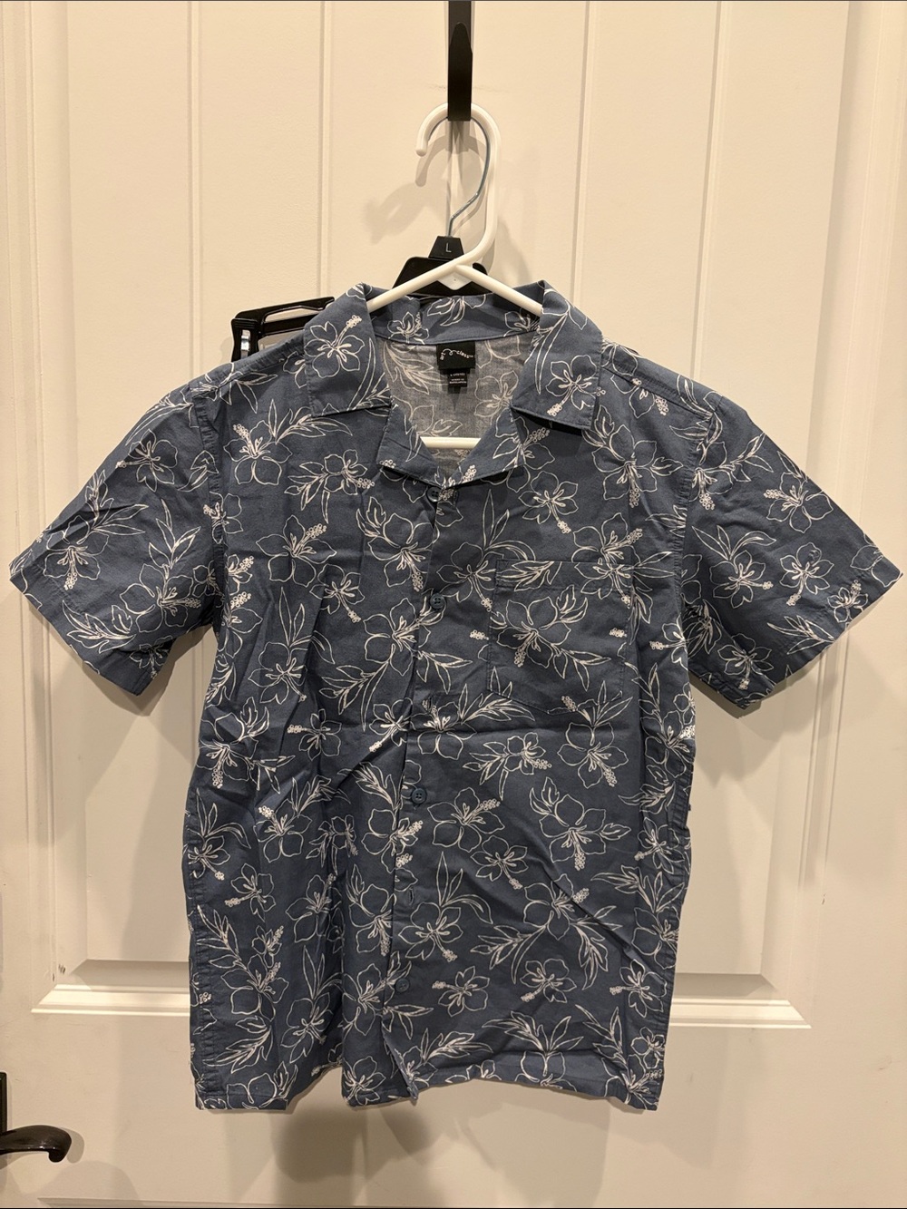 art class Blue Floral Short-Sleeve Button-Down Shirt